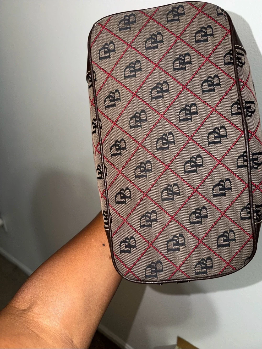 Dooney & Bourke Monogram Red Diamond Large Shoulder Bag 16(L) x 11(W)